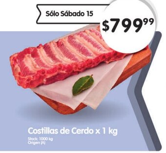 Supermercados Buenos Días Costillas de Cerdo x 1 kg oferta