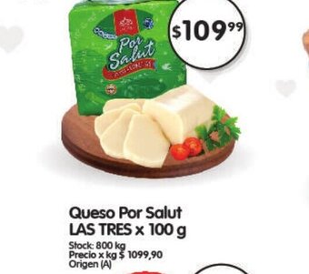 Supermercados Buenos Días Queso Por Salut Las Tres x 100 g oferta
