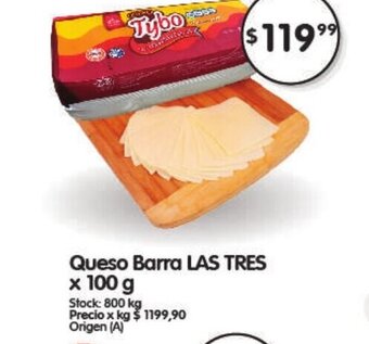 Queso Barra Las Tres x 100 g