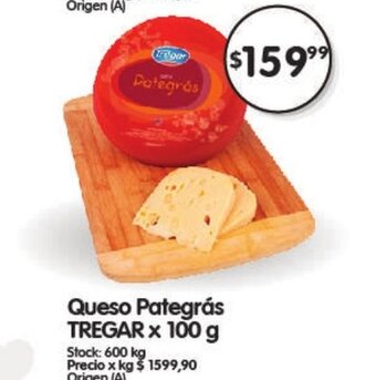 Supermercados Buenos Días Queso Pategrás Tregar x 100 g oferta