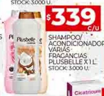 Supermercados DIA Shampoo/Acondicionador Varias Fragancias Plusbelle x 1L oferta