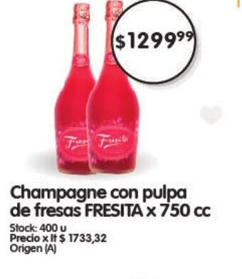 Supermercados Buenos Días Champagne con Pulpa de Fresas Fresita x 750 cc oferta