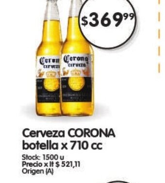 Supermercados Buenos Días Cerveza Corona Botella x 710 cc oferta