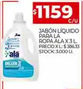 Supermercados DIA Jabón Liquido Para La Ropa Ala x 3L oferta