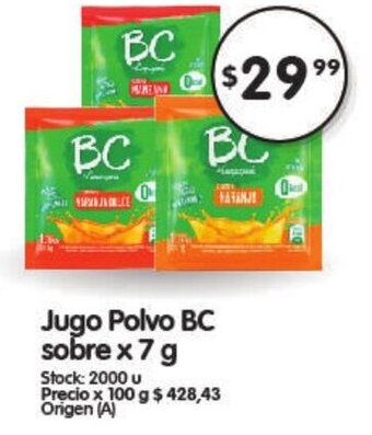 Supermercados Buenos Días Jugo Polvo BC Sobre x 7 g oferta