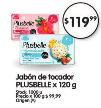 Supermercados Buenos Días Jabón de Tocador Plusbelle x 120g oferta