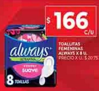Supermercados DIA Toallitas Femeninas Always x 8u oferta