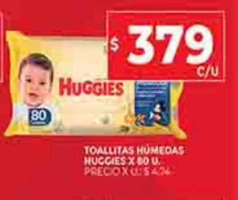 Supermercados DIA Toallitas Húmedas Huggies x 80u oferta