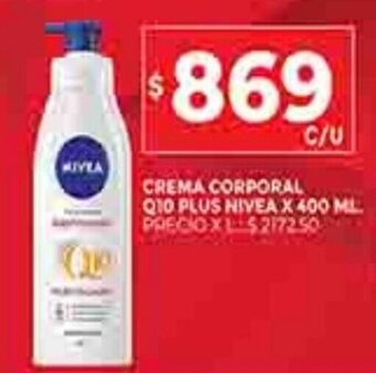 Supermercados DIA Crema Corporal Q10 Plus Nivea x 400ml oferta