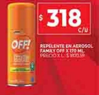Supermercados DIA Repelente En Aerosol Family Off x 170ml oferta