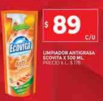 Supermercados DIA Limpiador Antigrasa Ecovita x 500ml oferta