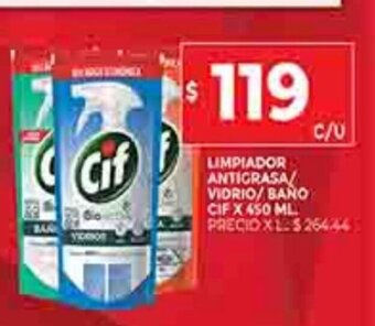 Supermercados DIA Limpiador Antigrasa/Vidrio/ Bano Cif x 450ml oferta
