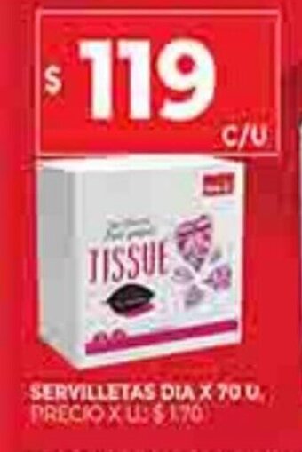 Supermercados DIA Servilletas Dia x 70u oferta