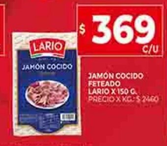 Supermercados DIA Jamón Cocido Feteado Lario x 150g oferta