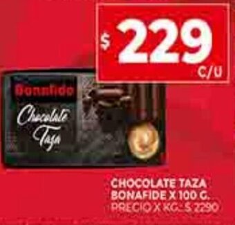 Supermercados DIA Chocolate Taza Bonafide x 100g oferta