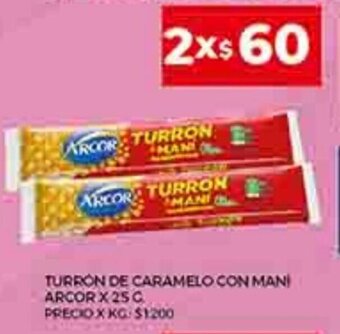 Supermercados DIA Turrón De Caramelo Con Mani Arcor x 25g oferta