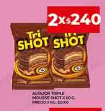 Supermercados DIA Alfajor Triple Mousse Shot x 60g oferta