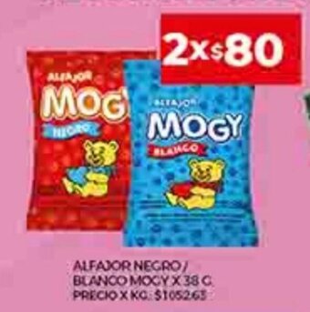 Supermercados DIA Alfajor Negro/ Blanco Mogy x 38g oferta