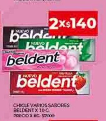 Supermercados DIA Chicle Varios Sabores Beldent x 10c oferta
