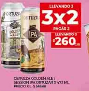 Supermercados DIA Cerveza Golden Ale/Session Ipa Ortuzar x 473ml oferta