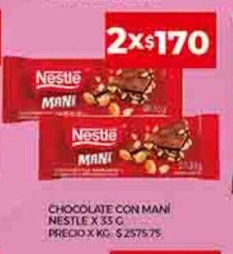 Supermercados DIA Chocolate Con Maní Nestle x 33g oferta