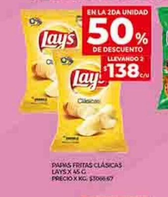 Supermercados DIA Papas Fritas Clasicas Lays x 45g oferta