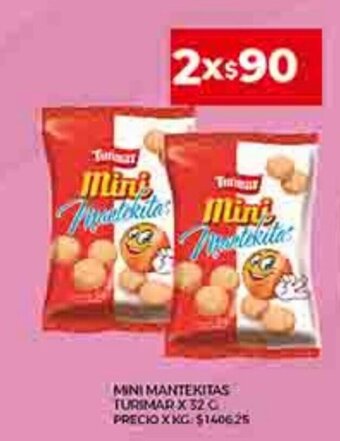 Supermercados DIA Mini Mantekitas Turimar x 32g oferta
