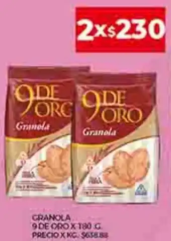 Supermercados DIA Granola 9 De Oro x 180g oferta