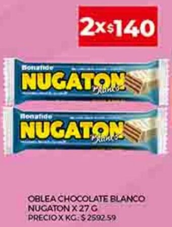 Oblea Chocolate Blanco Nugation x 27g