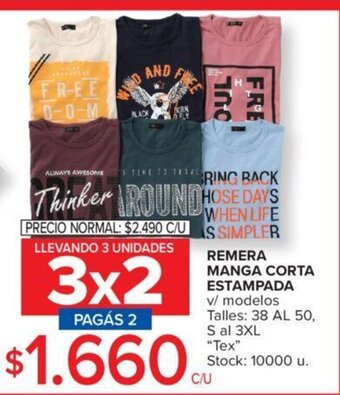 Carrefour Remera Manga Corta Estampada oferta