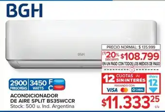 Carrefour Acondicionador De Aire Split BS35WCCR oferta