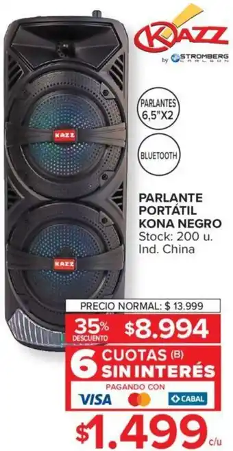 Carrefour Parlante Portatil Kona Negro oferta