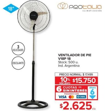 Carrefour Ventilador de Pie V18P 18 oferta