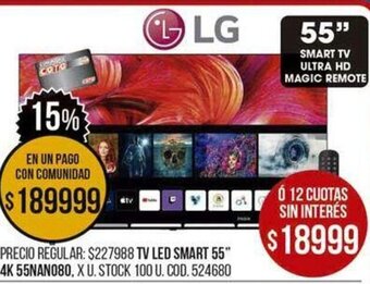 Coto TV LED Smart 55" 4K 55NAN080 oferta