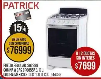 Coto Cocina A Gas CP6855AB oferta
