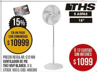 Coto Ventilador De Pie THS 18VP Blanco oferta