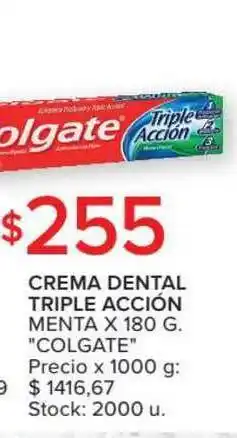 Carrefour Crema Dental Triple Acción Menta x 180g oferta