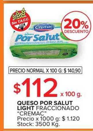 Carrefour Market Queso por salut light fraccionado oferta