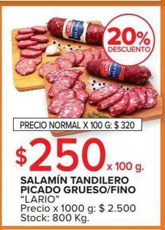 Carrefour Market Salamín tandilero picado grueso fino oferta