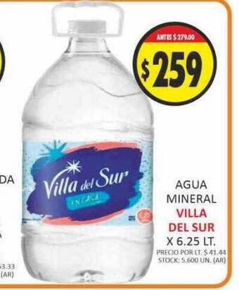 Supermercados Becerra Agua mineral villa del sur oferta