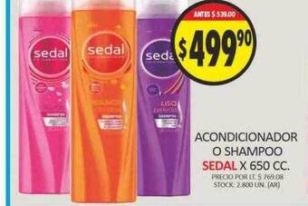 Supermercados Becerra Acondicionador o shampoo sedal oferta