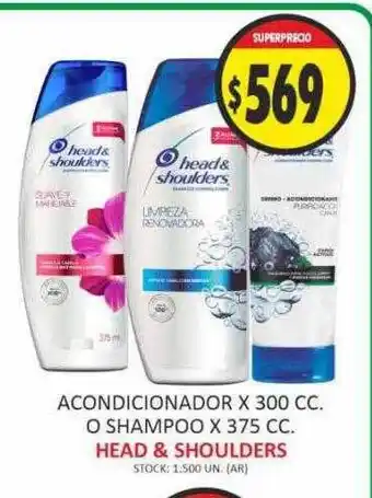 Supermercados Becerra Acondicionador o shampoo head & shoulders oferta