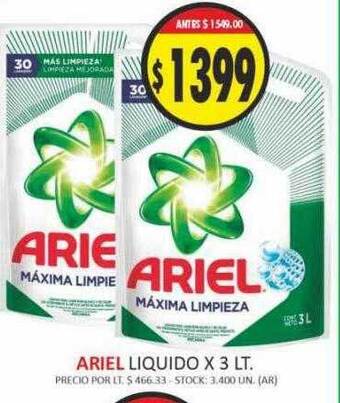 Supermercados Becerra Ariel liquido oferta