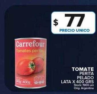 Carrefour Maxi Tomate perita pelado lata x 400 grs oferta