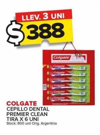 Carrefour Maxi Colgate cepillo dental premier clean tira x 6 oferta