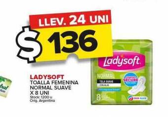 Carrefour Maxi Ladysoft toalla femenina normal suave x 8 oferta