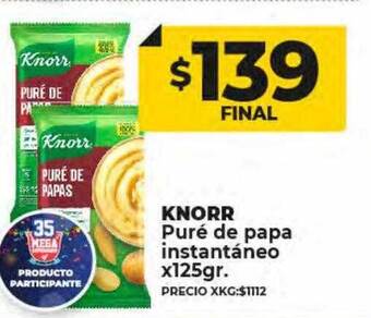 Supermayorista Vital Knorr puré de papa instantáneo oferta