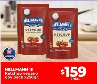 Supermayorista Vital Hellmann's ketchup vegano doy pack oferta