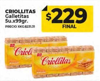 Supermayorista Vital Criollitas galletitas oferta