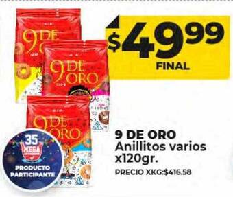 Supermayorista Vital 9 de oro anillitos varios oferta